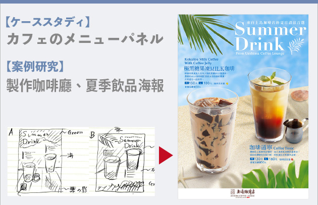 案例研究──製作咖啡廳夏季飲品海報│三宅健司